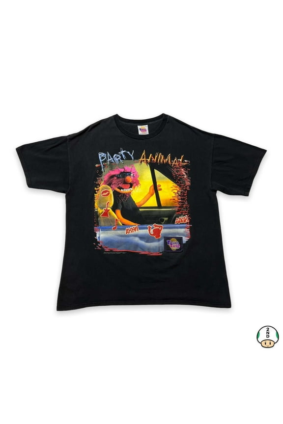 Vintage 1997 Muppets T Shirt Mens XL Black Party Animal USA Graphic Promo Tee