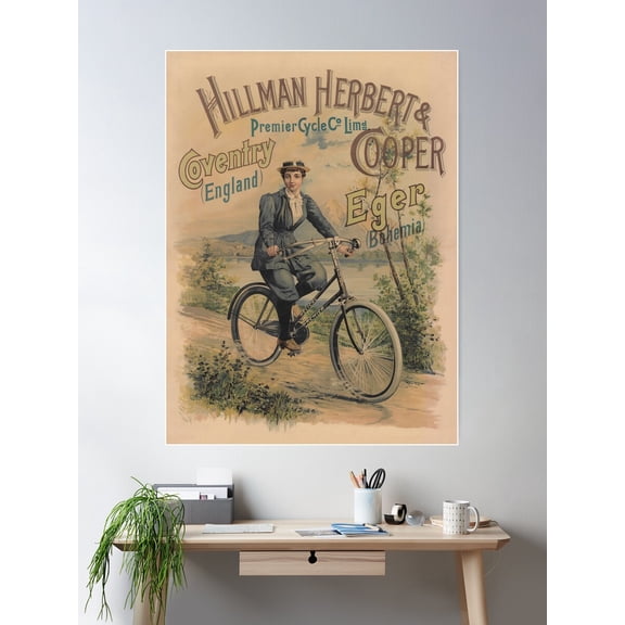 Vintage 19Th Century Cycling Poster Poster Wall Art, Modern Wall Decor For Living Room Bedroom, 16x24 UNFRAMED