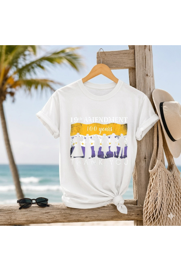 Vintage 19th Amendment 1920 Victory Flag Thank You Women Vote Unisex T-Shirt, up to size 5XL
