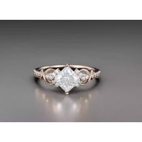 Vintage 2 CT Princess Cut Certified Moissanite Diamond Ring Anniversary Proposal Ring 14K Rose Gold Over Perfect for Christmas Gift