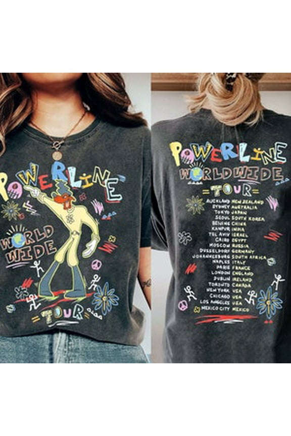 Vintage 2-Sided Disney A Goofy Movie Powerline World Wide Tour Shirt, Retro Disney Tshirt, Disneyland Trip Matching Tee, The Magic Kingdom