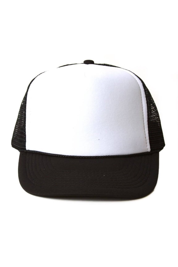 2 Tone Foam Trucker Hat Cap White/Black
