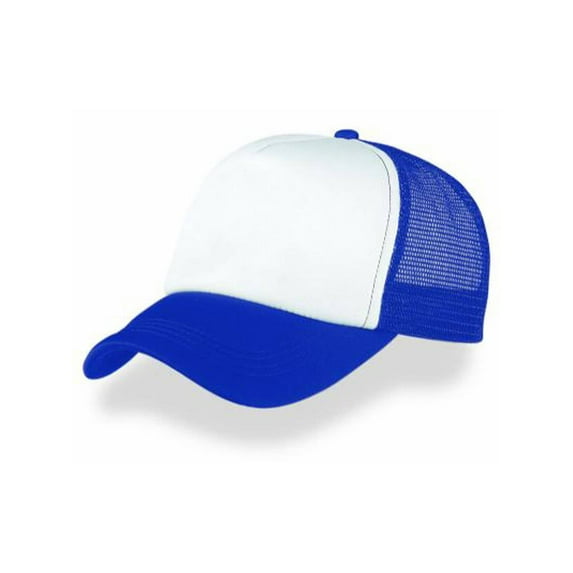 Vintage 2 Tone Foam Trucker Hat Cap White/ Royal Blue