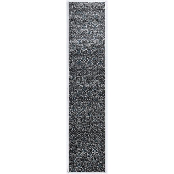 Vintage 2' x 10' Clara Power Loomed Runner Rug in Gray