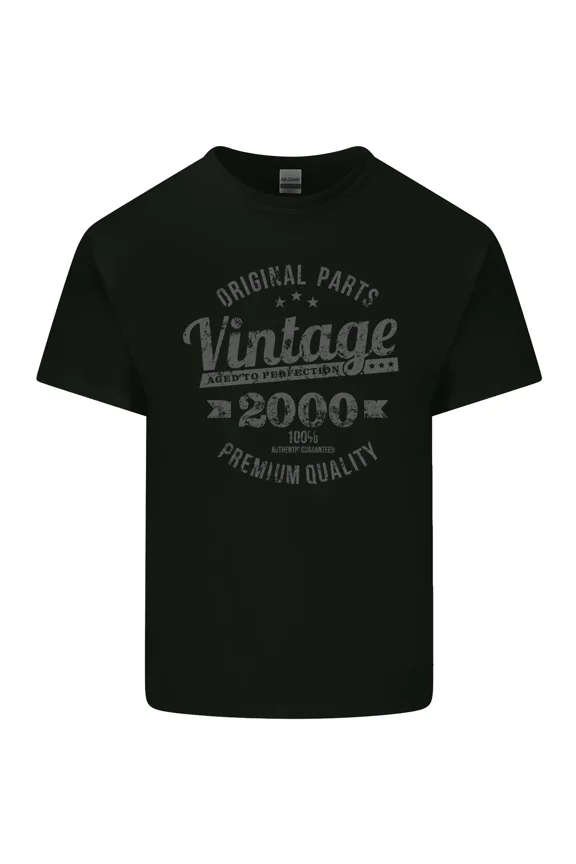 Vintage 2000 Classic 25th Birthday Retro Y2K Aged Perfection Unisex T-Shirt Y2676, Up to Size 5XL