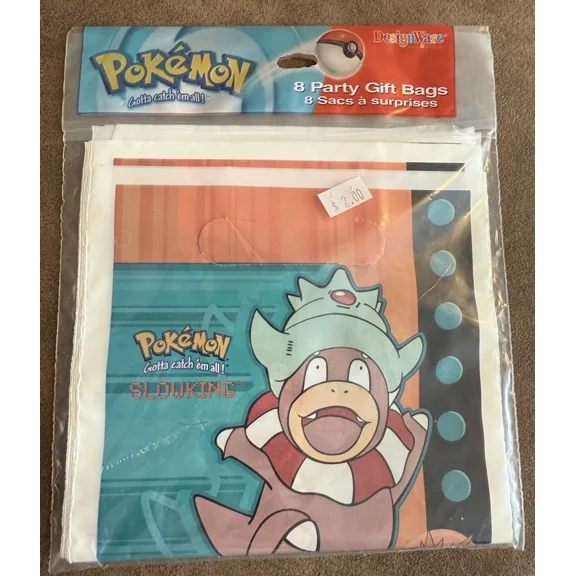 Vintage 2000 Pokemon Party Gift Bags Set Of 8 New