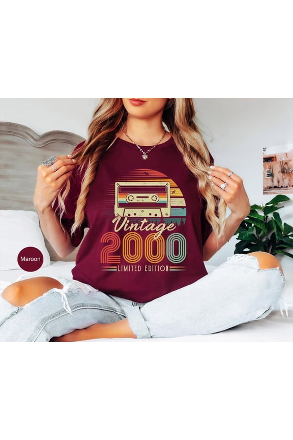 Vintage 2000 Shirt, Birthday For Men, Birthday Best Friend Shirt, Twenties Shirt, Birthday , Born In 2000, 2000 Birthday Sweatshirt Tshirt All Size S-5XL