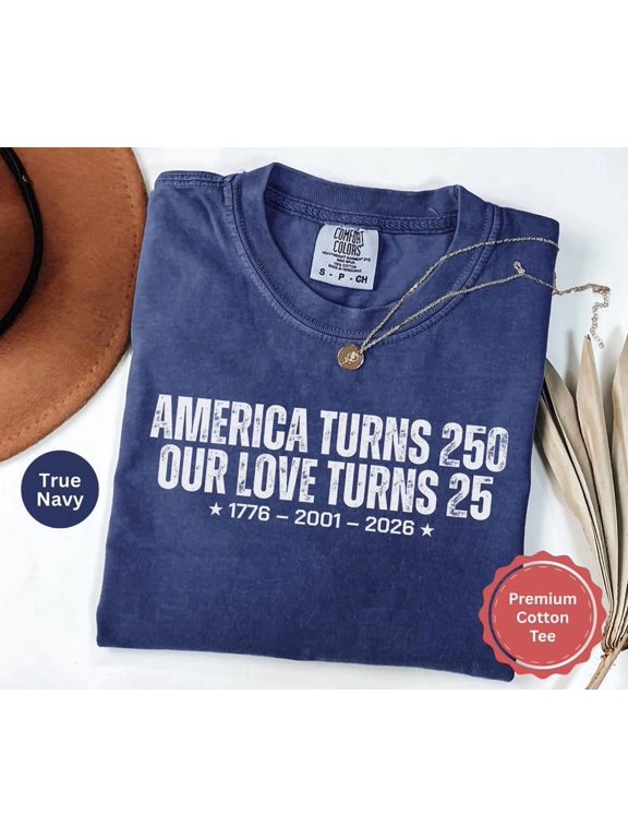 Vintage 2001 25th Anniversary Comfort Colors T-Shirt, Silver Wedding Gift Tee Size S-4XL