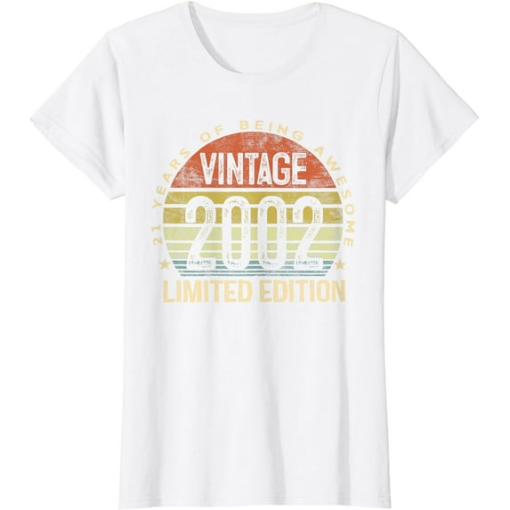 Vintage 2002 Limited Edition 21 Year Old Gifts 21st Birthday T-Shirt