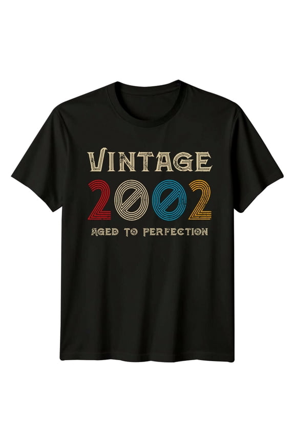 Vintage 2002 Mens T Shirt 24Th Birthday Aged To Perfection