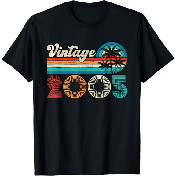 Vintage 2005 Born In 2005 20th Birthday Gifts 20 Years Old T-Shirt