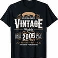 thumbnail image 1 of Vintage 2005 Label 21st Birthday Gift Men Women 21 Year Old T-Shirt, 1 of 2