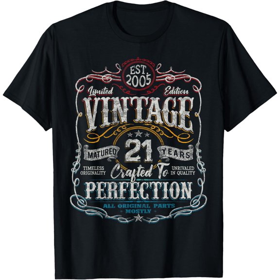 Vintage 2005 Limited Edition Shirt 21 Year Old 21St Birthday T-Shirt Unisex S-5XL Hot Trending Shirt, Vintage Birthday Gift