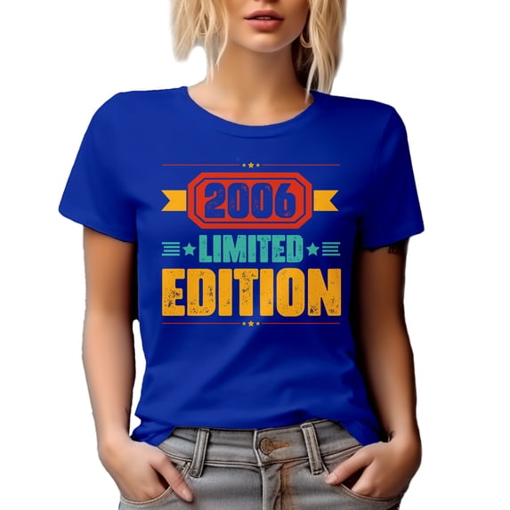 Vintage 2006 Limited Edition - Birthday or Birth Year, Royal Blue T-Shirt, Large
