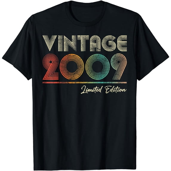 Vintage 2009 15 Year Old 15th Birthday Gift for Girls Boys T-Shirt