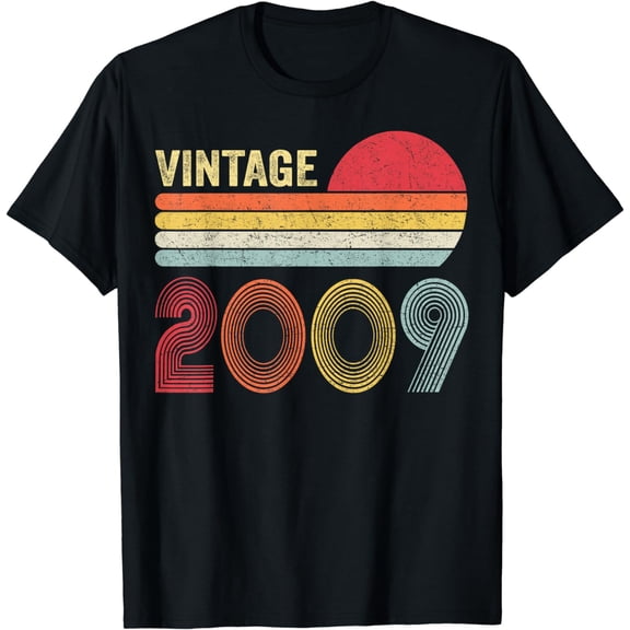 Vintage 2009 Funny 15Years Old Boys and Girls 15th Birthday T-Shirt