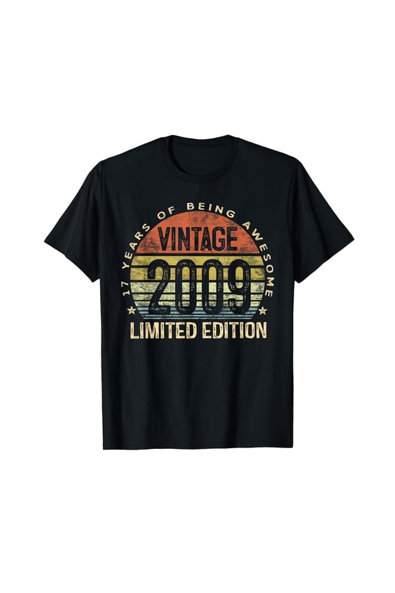 Vintage 2009 Limited Edition 17-Year-Old 17th Birthday T-Shirt