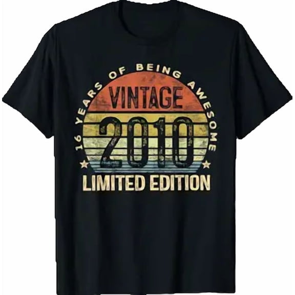 Vintage 2010 16-Year-Old 16th Birthday T-Shirt