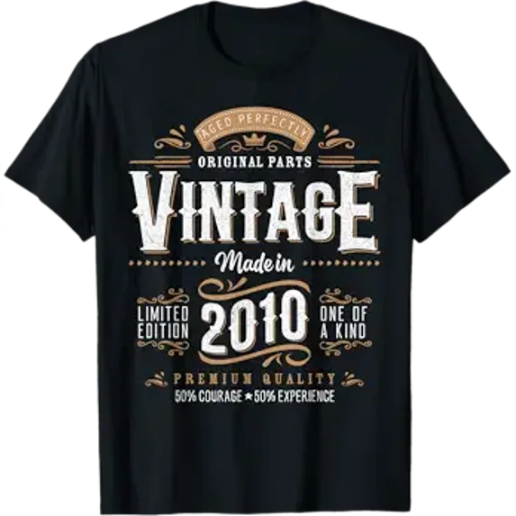 Vintage 2010 Label 16th Birthday Gift Boy Girl 16 Year Old T-Shirt