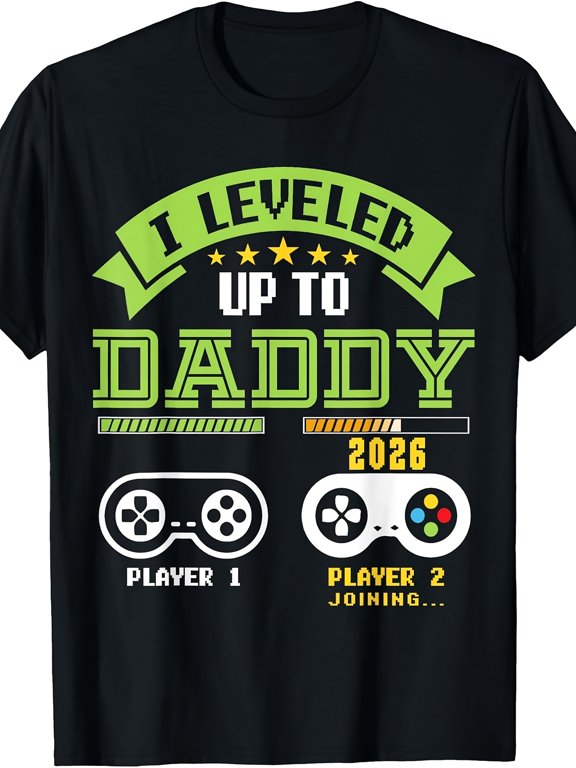 Vintage 2026 Soon-to-Be Dad T-Shirt - Funny Leveling Up to Daddy Gift for Expecting Fathers, Retro Crew Neck Tee Suitable for - Casual Wear & New Parent Milestones