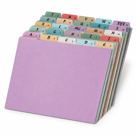 Vintage 25-Piece Alphabet File Dividers A-Z Top Tab Letter Size Organizer