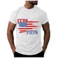 thumbnail image 1 of Mens American Flag Shirt 4th of July T-Shirt USA Flag 1776 Patriotic Tee Memorial Day Tops White,M, 1 of 6