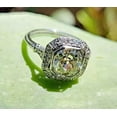 thumbnail image 1 of Vintage 2Ct Round Cut Simulated Diamond 14K White Gold Plated Women's Engagement Ring 925 Sterling Silver, 1 of 5