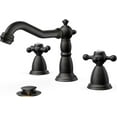 thumbnail image 1 of Vintage 3 Hole Bathroom Faucets Oil Rubbed Bronze, 2 Handle 8 Inch Widespread Antique Faucet for Bathroom Vanity RV Farmhosue Sink with Metal Pop Up Drain and Supply Lines, 1 of 16
