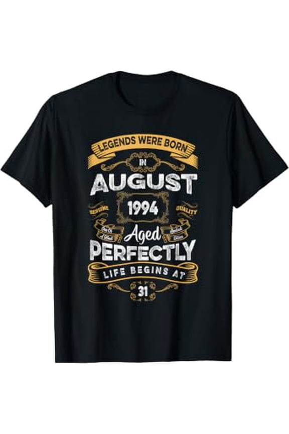 Vintage 31St Birthday Legends Were Born In August 1994 T-Shirt