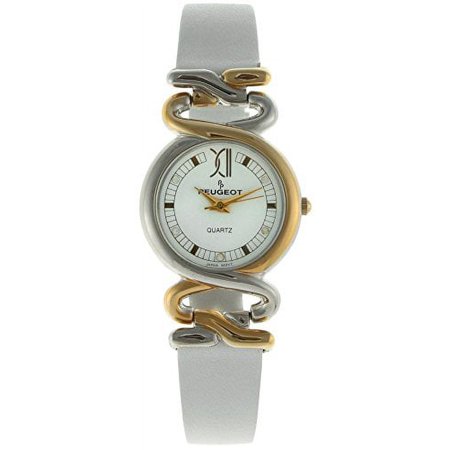 Vintage 380-16 Hinged White Leather Strap Watch