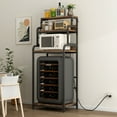 thumbnail image 1 of Vintage 4-Tier Mini Fridge Stand with Storage, Mini Fridge Cabinet with Storage, Microwave Stand, Bakers Rack, Microwave Oven Stand with Storage, Mini Fridge Shelf for Home Office Dorm, BROWN, 1 of 21