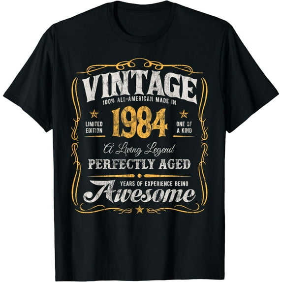 Vintage 40th Birthday Classic Born In 1984 All-Original T-Shirt