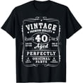thumbnail image 1 of Vintage 40th Birthday Decorations Men Gag Funny 40 Birthday T-ShirtMen and women, Black T-shirt, size: Extra large S-4XL, 1 of 4