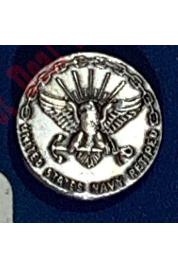 Vintage 5/8" United States Navy Retired Lapel or Hat Pin, Butterfly Clutchback