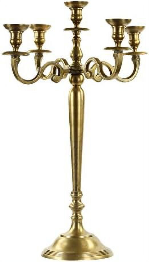 Vintage 5 Arm Metal Candelabra, 30", Candle Holder Centerpiece