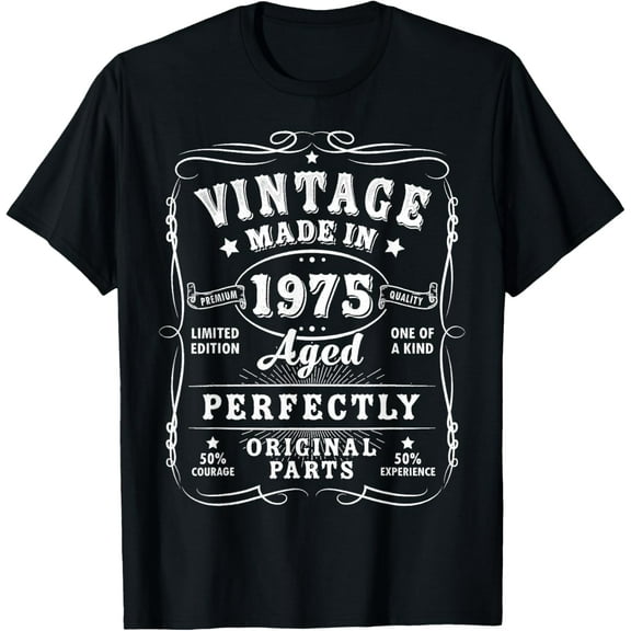 Vintage 50 Birthday Decorations Men 50Yr 1975 50Th Birthday T-Shirt Unisex S-5XL Hot Trending Shirt, Vintage Birthday Gift