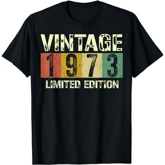 Vintage 50 Birthday Decorations Men 50th BDay 1973 Birthday T-Shirt