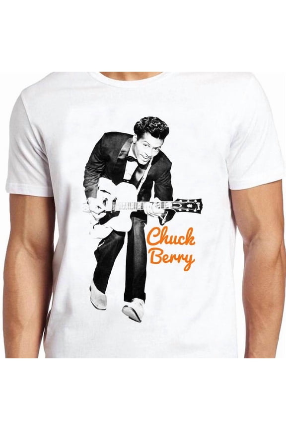 Vintage 50s Rock And Roll Guitar Pioneer Legend Black Cotton Tee Shirt,for men & women up to 5XL