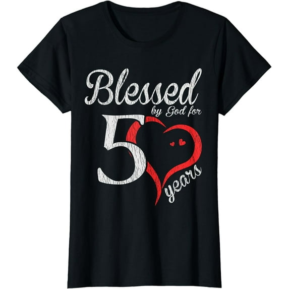 Vintage 50th Birthday Blessed By God For 50 Years Birthday T-Shirt