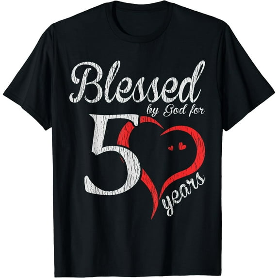 Vintage 50th Birthday Blessed By God For 50 Years Birthday T-Shirt
