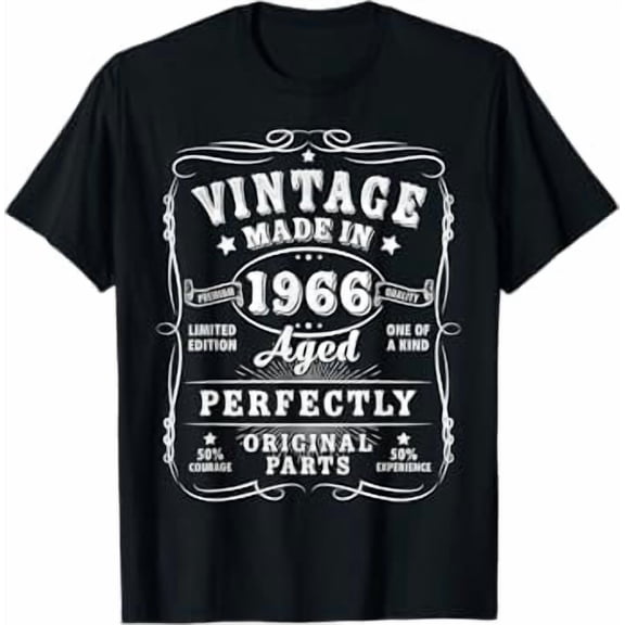 Vintage 59 Birthday Decorations Men 59yr 1966 59th Birthday T-Shirt