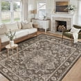 thumbnail image 1 of 5x7 Washable Area Rug Non-Slip Low Profile Vintage Distressed Oriental Rug for Living Room, Bedroom, Dining Room, Office, Brown, 1 of 13