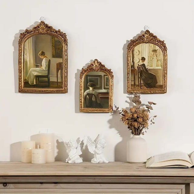 Vintage 5x7 Picture Frame Antique OrnateTable Top and Wall Mounting Photo Frame with High Definition Glass Front for Home Decor, Photo Gallery, Art,Bronze Gold (5x7)