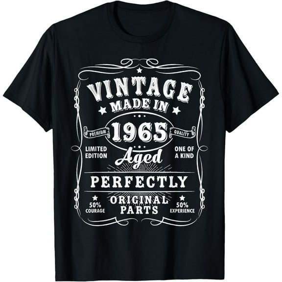 Vintage 60 Birthday Decorations Men 60yr 1965 60th Birthday T-Shirt