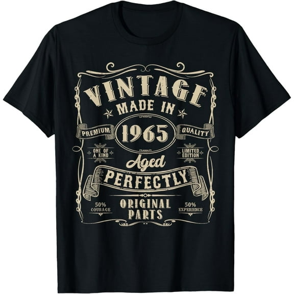Vintage 60th Birthday Decorations Men Funny 1965 60 Birthday T-Shirt