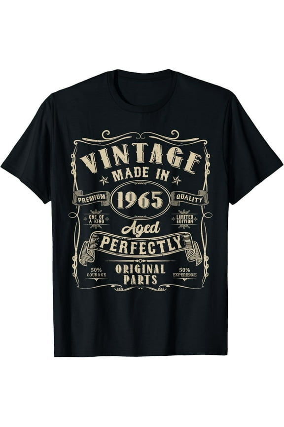 Vintage 60th Birthday Decorations Men Funny 1965 60 Birthday T-Shirt