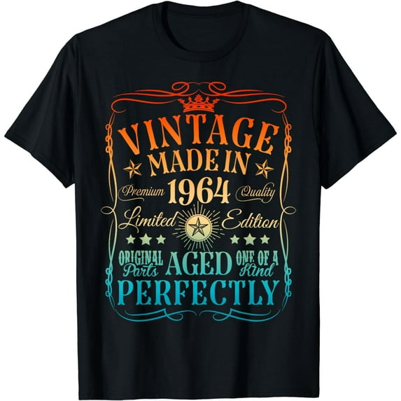Vintage 60th Birthday Decorations Vintage 1964 60 Birthday T-Shirt