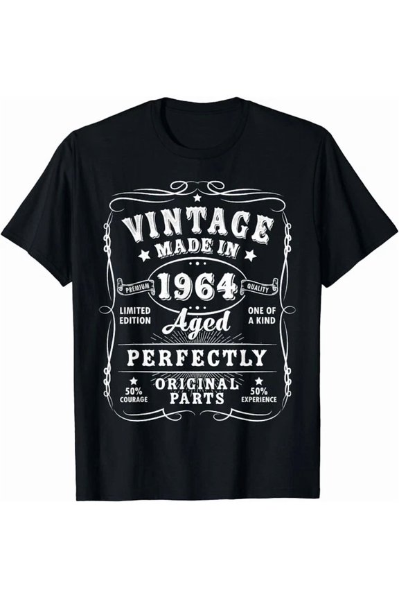Vintage 60th Birthday Funny 1964 60 Birthday Unisex T-Shirt Y3568, Up to Size 5XL