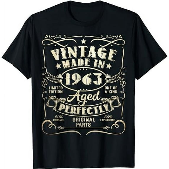 Vintage 61th Birthday Decorations Men Funny 1963 61 Birthday T-Shirt
