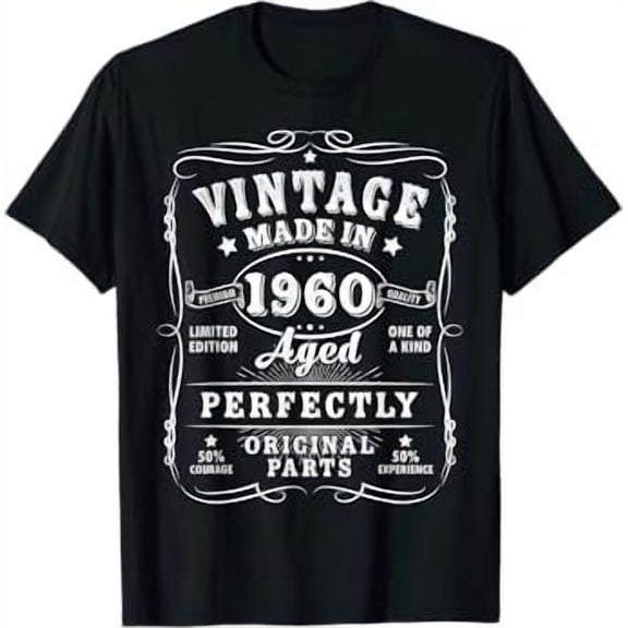 Vintage 65 Birthday Decorations Men 65yr 1960 65th Birthday T-Shirt